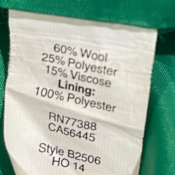 J.Crew Kelly Green Wool Coat Button Up Jacket Size 2 Holiday Gift Classic - Picture 4 of 14